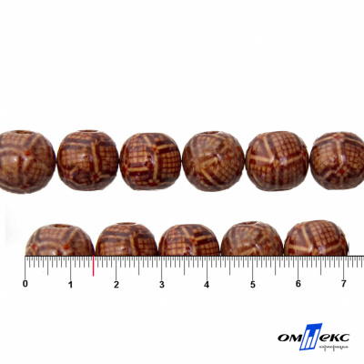 0125-Бусины деревянные "ОмТекс", 15 мм, упак.50+/-3шт - купить в Кызыле. Цена: 77 руб.