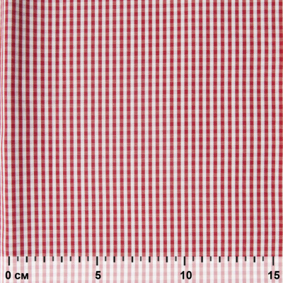 Ткань сорочечная Клетка Виши, 115 г/м2, 58% пэ,42% хл, шир.150 см, цв.5-красный, (арт.111) - купить в Кызыле. Цена 306.69 руб.