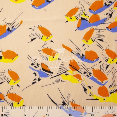 Плательная ткань "Софи" 14.1, 75 гр/м2, шир.150 см, принт птицы - купить в Кызыле. Цена 241.49 руб.