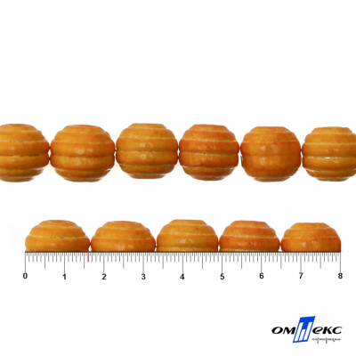 0309-Бусины деревянные "ОмТекс", 16 мм, упак.50+/-3шт, цв.003-оранжевый - купить в Кызыле. Цена: 62.22 руб.