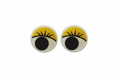 Глазки для игрушек, круглые, с бегающими зрачками, 8 мм/упак.50+/-2 шт, цв. -желтый - купить в Кызыле. Цена: 59.05 руб.