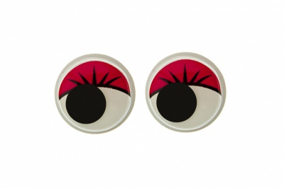Глазки для игрушек, круглые, с бегающими зрачками, 12 мм/упак.50+/-2 шт, цв. -красный - купить в Кызыле. Цена: 95.04 руб.