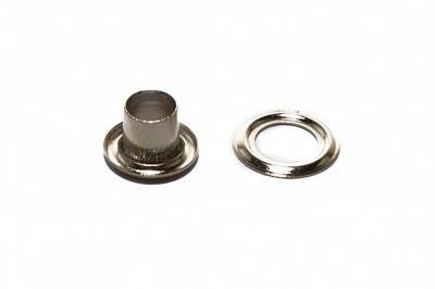 Люверсы металлические "ОмТекс", блочка/кольцо, (3 мм) - цв.никель - купить в Кызыле. Цена: 0.18 руб.
