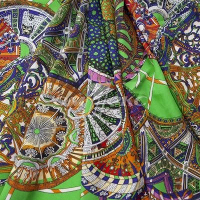 Плательная ткань "Фламенко" 25.1, 80 гр/м2, шир.150 см, принт этнический - купить в Кызыле. Цена 243.96 руб.