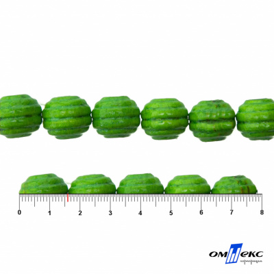 0309-Бусины деревянные "ОмТекс", 16 мм, упак.50+/-3шт, цв.019-зеленый - купить в Кызыле. Цена: 62.22 руб.
