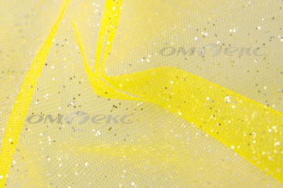Сетка Глиттер, 40 гр/м2, шир.160см, цвет жёлтый - купить в Кызыле. Цена 163.01 руб.