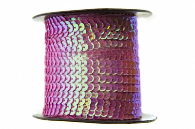 Пайетки "ОмТекс" на нитях, CREAM, 6 мм С / упак.73+/-1м, цв. 89 - розовый - купить в Кызыле. Цена: 468.37 руб.
