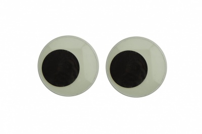Глазки для игрушек, круглые, с бегающими зрачками, 40 мм/упак.20+/-2 шт, цв. -черно-белые - купить в Кызыле. Цена: 158.73 руб.