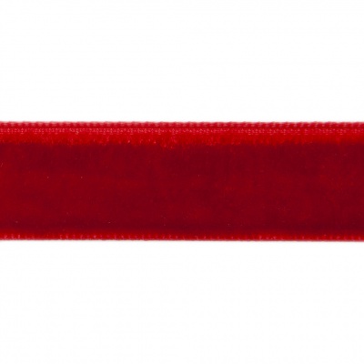 Лента бархатная нейлон, шир.12 мм, (упак. 45,7м), цв.45-красный - купить в Кызыле. Цена: 396 руб.