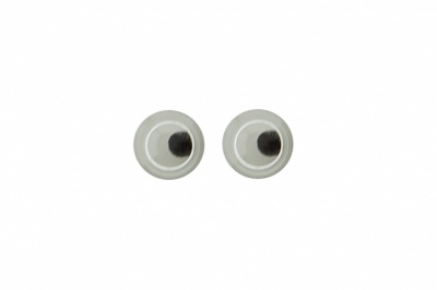 Глазки для игрушек, круглые, с бегающими зрачками, 3 мм/упак.100+/-5 шт, цв. -черно-белые - купить в Кызыле. Цена: 25.40 руб.