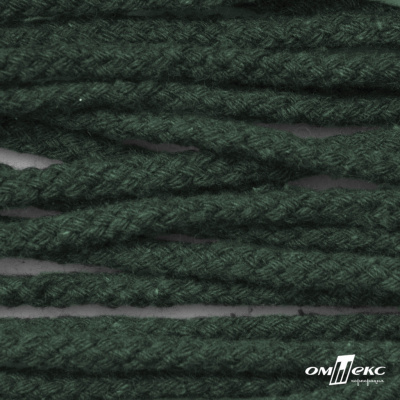 Шнур плетеный d-6 мм, 70% хлопок 30% полиэстер, уп.90+/-1 м, цв.1083-тём.зелёный - купить в Кызыле. Цена: 588 руб.