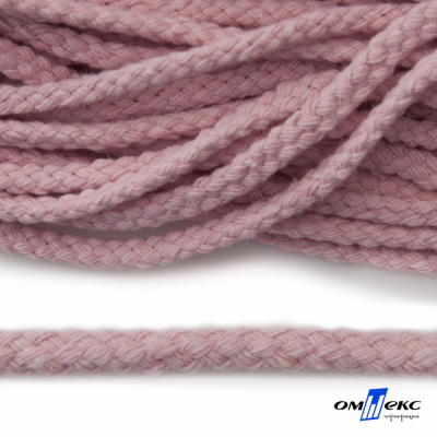 Шнур плетеный d-6 мм круглый, 70% хлопок 30% полиэстер, уп.90+/-1 м, цв.1087-розовый - купить в Кызыле. Цена: 588 руб.