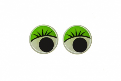 Глазки для игрушек, круглые, с бегающими зрачками, 10 мм/упак.50+/-2 шт, цв. -зеленый - купить в Кызыле. Цена: 71.92 руб.