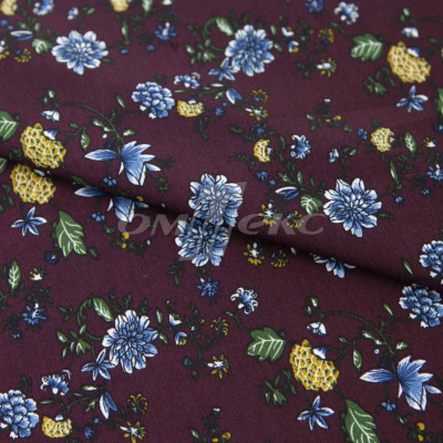 Плательная ткань "Фламенко" 4.1, 80 гр/м2, шир.150 см, принт растительный - купить в Кызыле. Цена 259.21 руб.