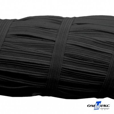 Резиновые нити с текстильным покрытием, шир. 6 мм (55 м/уп), цв.-черный - купить в Кызыле. Цена: 210.75 руб.