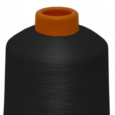 Нитки текстурированные некручёные, намот. 15 000 м, цвет чёрный - купить в Кызыле. Цена: 204.10 руб.