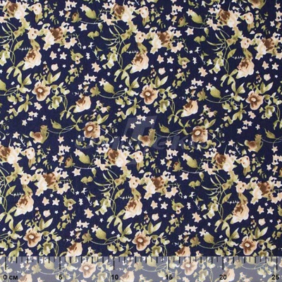 Плательная ткань "Фламенко" 1.1, 80 гр/м2, шир.150 см, принт растительный - купить в Кызыле. Цена 241.49 руб.