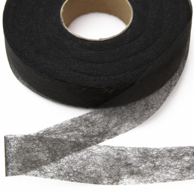 Прокладочная лента (паутинка) DF23, шир. 20 мм (боб. 100 м), цвет чёрный - купить в Кызыле. Цена: 2.03 руб.