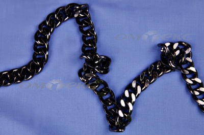 Цепь металл декоративная №9 (13,5*16,5) черная (10+/-1 м)  - купить в Кызыле. Цена: 808.92 руб.