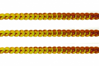 Пайетки "ОмТекс" на нитях, CREAM, 6 мм С / упак.73+/-1м, цв. 88 - оранжевый - купить в Кызыле. Цена: 300.55 руб.