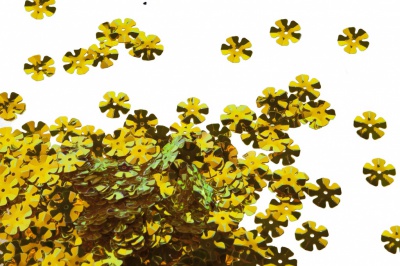 Пайетки "ОмТекс" россыпью,DOUBLE SIDED GOLD,цветок 14 мм/упак.50 гр, цв. 0460-золото - купить в Кызыле. Цена: 80.12 руб.