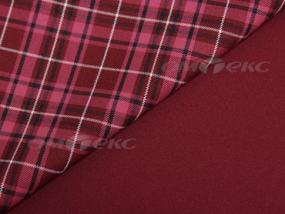 Ткань костюмная клетка 25577 2030, 230 гр/м2, шир.150см, цвет бордовый/св.борд/ч/бел - купить в Кызыле. Цена 539.74 руб.
