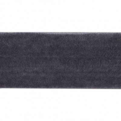 Лента бархатная нейлон, шир.25 мм, (упак. 45,7м), цв.189-т.серый - купить в Кызыле. Цена: 981.09 руб.