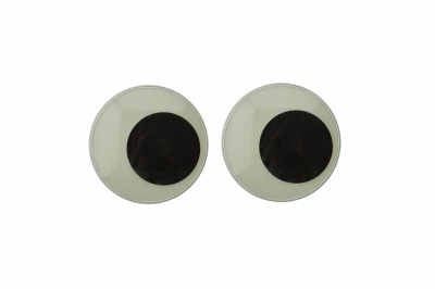 Глазки для игрушек, круглые, с бегающими зрачками, 24 мм/упак.50+/-2 шт, цв. -черно-белые - купить в Кызыле. Цена: 60.32 руб.