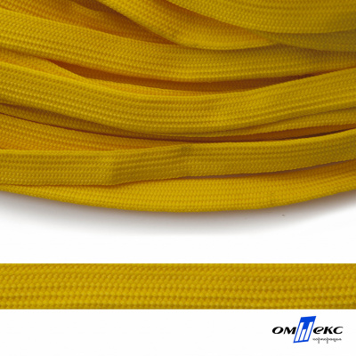 Шнур плетеный (плоский) d-12 мм, (уп.90+/-1м), 100% полиэстер, цв.269 - жёлтый - купить в Кызыле. Цена: 8.62 руб.