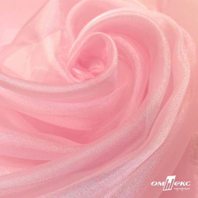 Ткань органза, 100% полиэстр, 28г/м2, шир. 150 см, цв. #47 розовая пудра - купить в Кызыле. Цена 86.24 руб.