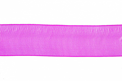 Лента органза 1015, шир. 10 мм/уп. 22,8+/-0,5 м, цвет ярк.розовый - купить в Кызыле. Цена: 38.39 руб.