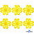 Кружево гипюр "Ромашка" 0575-1169, шир. 25 мм/уп.13,7 м, цвет 8208-жёлтый - купить в Кызыле. Цена: 289.76 руб.
