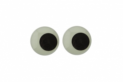 Глазки для игрушек, круглые, с бегающими зрачками, 15 мм/упак.50+/-2 шт, цв. -черно-белые - купить в Кызыле. Цена: 46.92 руб.