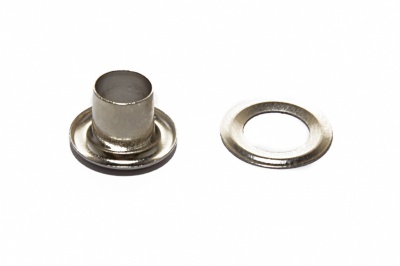 Люверсы металлические "ОмТекс", блочка/кольцо, (4 мм) - цв.никель - купить в Кызыле. Цена: 0.24 руб.