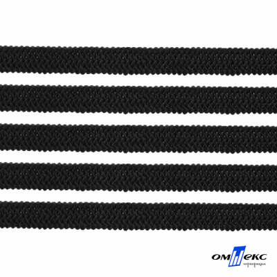 Лента эластичная вязанная (резинка) 4 мм (200+/-1 м) 400 гр/м2 черная бобина "ОМТЕКС" - купить в Кызыле. Цена: 1.78 руб.