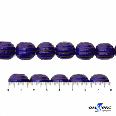 0309-Бусины деревянные "ОмТекс", 16 мм, упак.50+/-3шт, цв.018-фиолет - купить в Кызыле. Цена: 62.22 руб.