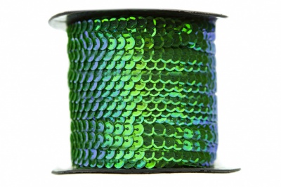 Пайетки "ОмТекс" на нитях, CREAM, 6 мм С / упак.73+/-1м, цв. 94 - зеленый - купить в Кызыле. Цена: 297.48 руб.