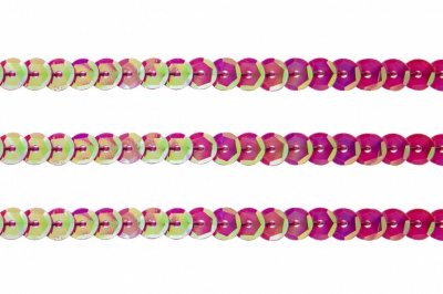 Пайетки "ОмТекс" на нитях, CREAM, 6 мм С / упак.73+/-1м, цв. 89 - розовый - купить в Кызыле. Цена: 468.37 руб.
