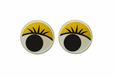 Глазки для игрушек, круглые, с бегающими зрачками, 15 мм/упак.50+/-2 шт, цв. -желтый - купить в Кызыле. Цена: 113.01 руб.