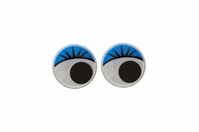 Глазки для игрушек, круглые, с бегающими зрачками, 8 мм/упак.50+/-2 шт, цв. -синий - купить в Кызыле. Цена: 59.05 руб.