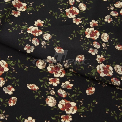 Плательная ткань "Фламенко" 3.1, 80 гр/м2, шир.150 см, принт растительный - купить в Кызыле. Цена 239.03 руб.
