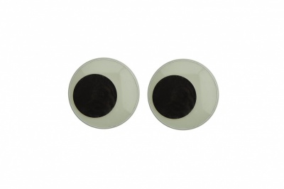 Глазки для игрушек, круглые, с бегающими зрачками, 18 мм/упак.50+/-2 шт, цв. -черно-белые - купить в Кызыле. Цена: 41.81 руб.