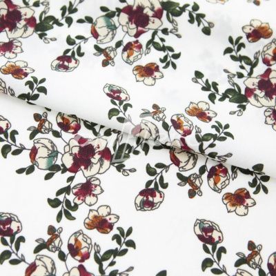 Плательная ткань "Фламенко" 23.1, 80 гр/м2, шир.150 см, принт растительный - купить в Кызыле. Цена 264.56 руб.