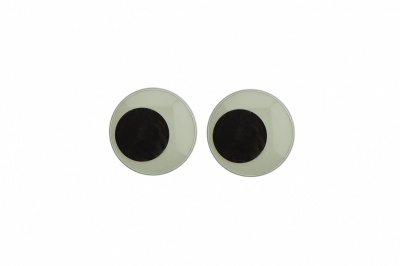 Глазки для игрушек, круглые, с ресничками, 10 мм/упак.50+/-2 шт, цв. -черно-белые - купить в Кызыле. Цена: 21.24 руб.