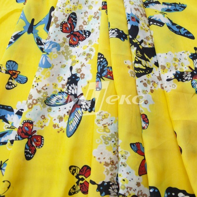 Плательная ткань "Софи" 7.2, 75 гр/м2, шир.150 см, принт бабочки - купить в Кызыле. Цена 241.49 руб.