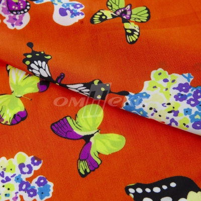Плательная ткань "Софи" 7.1, 75 гр/м2, шир.150 см, принт бабочки - купить в Кызыле. Цена 241.49 руб.